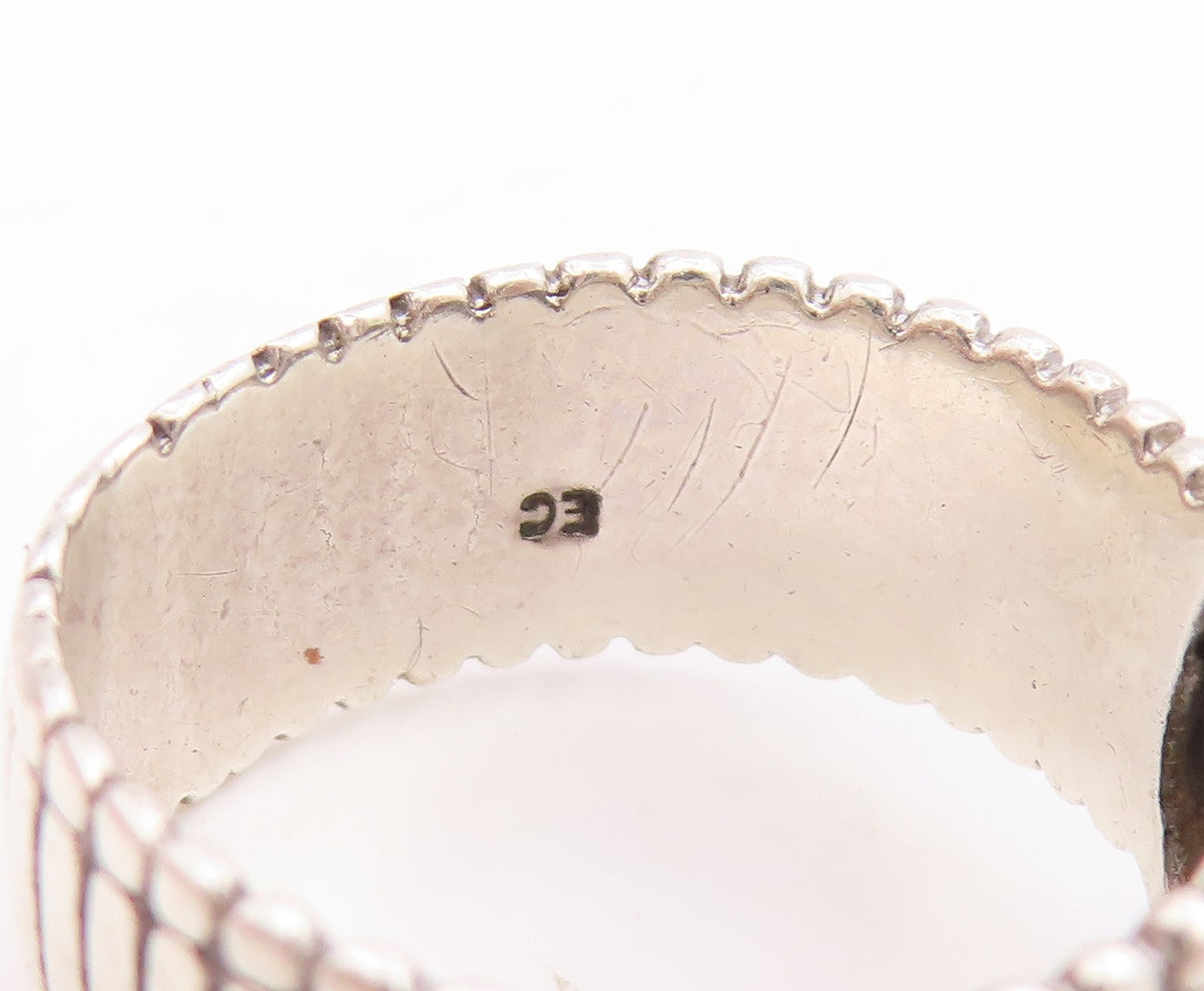 925 Sterling Silver Vintage Ring Classic CZ Cluster Grooved Band  Sz 8  RG34701
