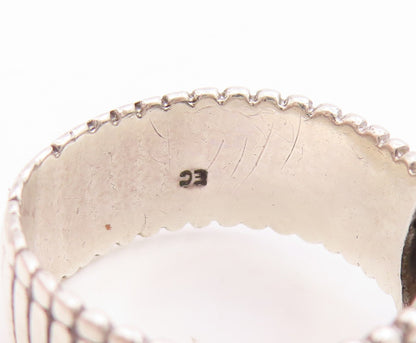 925 Sterling Silver Vintage Ring Classic CZ Cluster Grooved Band  Sz 8  RG34701