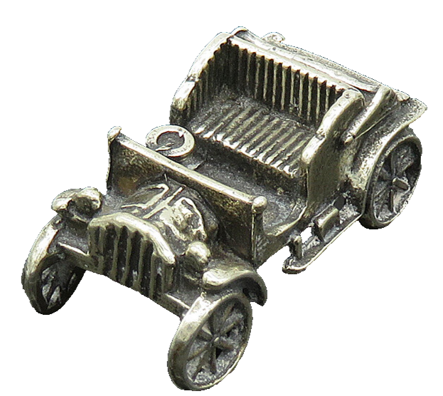 925 Sterling Silver  Vintage Dark Tone Old Fashioned Car Trinket  TR2804