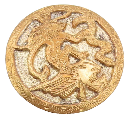 MEXICO 925 Sterling Silver  Vintage Two Tone Traditional Brooch Pin  BP3279