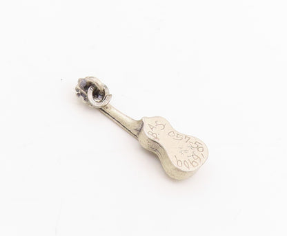 925 Sterling Silver Vintage Pendant BEAU Etched Musician Guitar Charm   PT25201