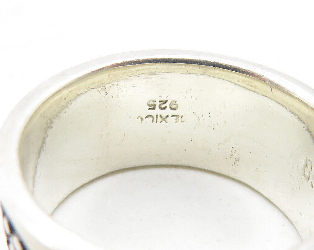 MEXICO 925 Silver  Vintage Oxidized Teddy Bear Kids Band Ring Sz 7.5  RG12057