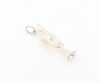 925 Sterling Silver Vintage Pendant 3D Cutout Saxophone Charm   PT23920