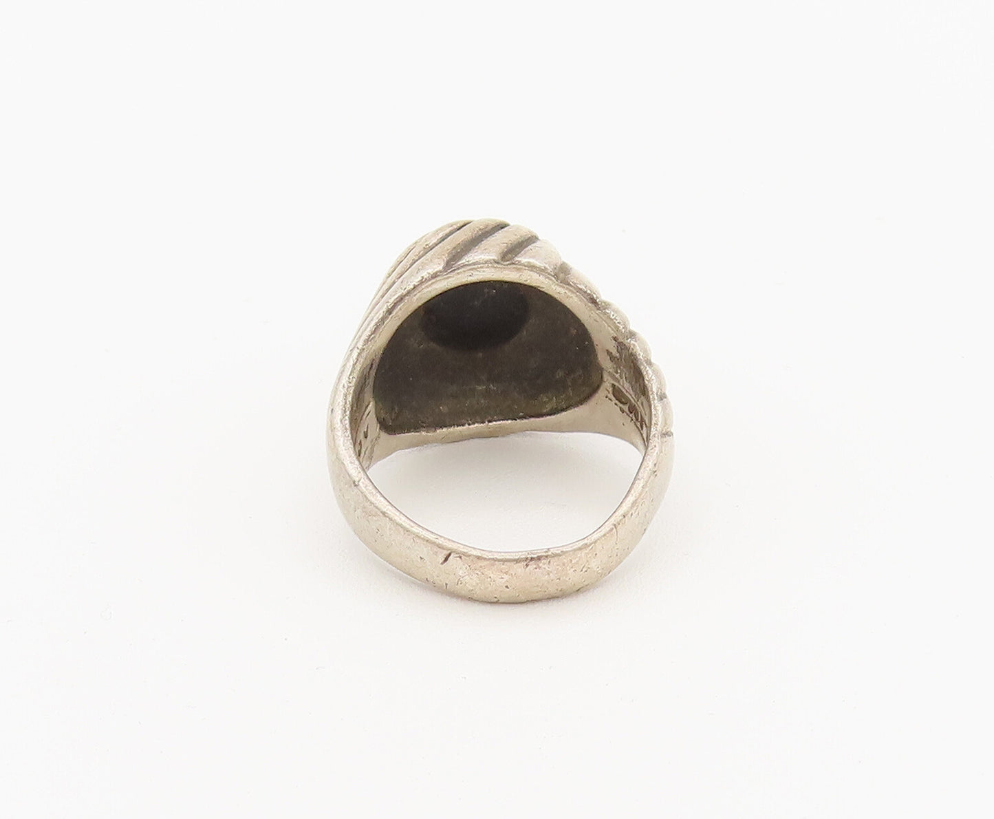 925 Sterling Silver Vintage Ring SARAH COVENTRY Etched Lines Onyx Sz 7  RG27938