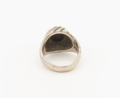 925 Sterling Silver Vintage Ring SARAH COVENTRY Etched Lines Onyx Sz 7  RG27938
