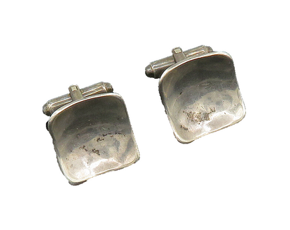 JONTYE 925 Sterling Silver  Vintage Shiny Smooth Square Cufflinks  TR2787