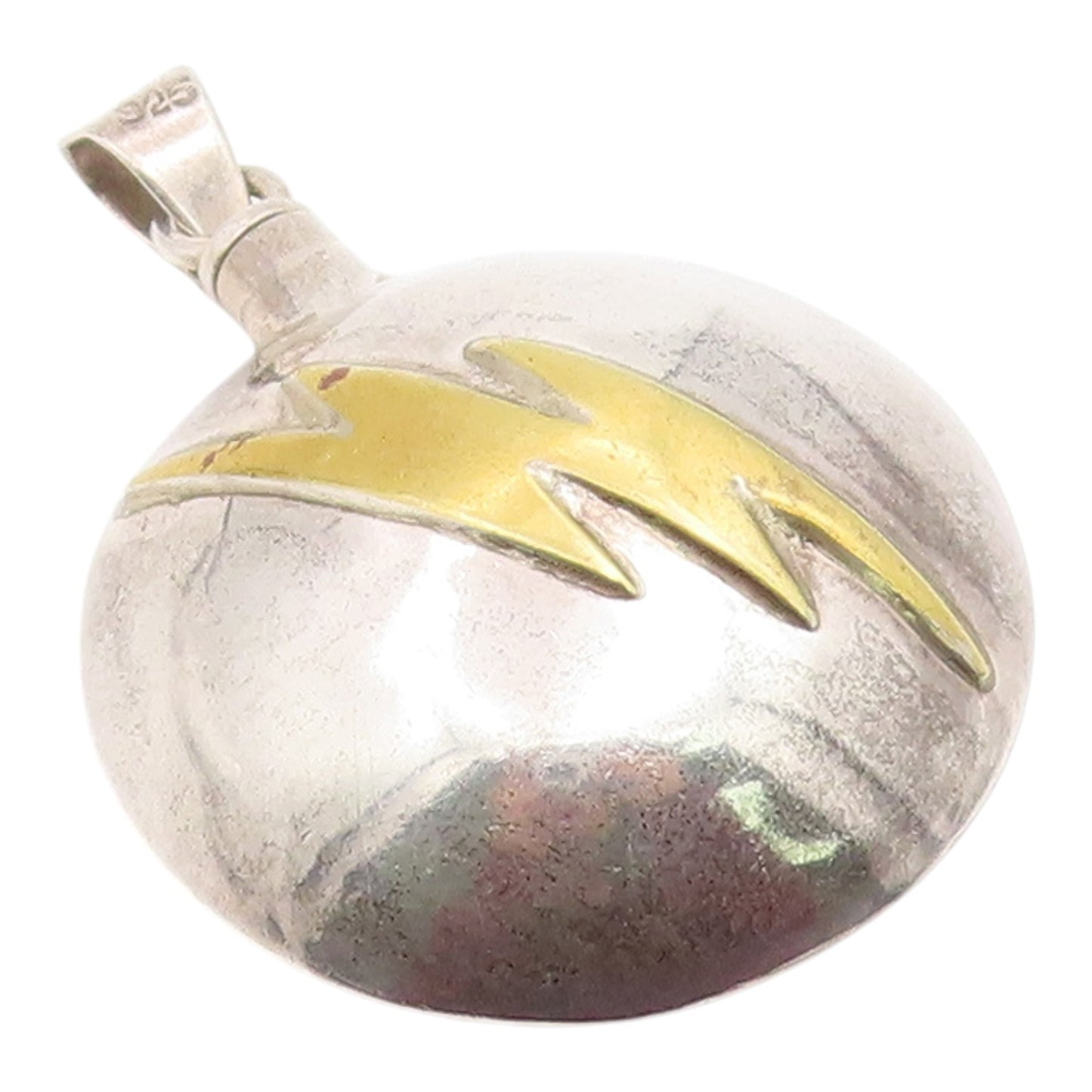925 Sterling Silver Vintage Pendant CARLO TASCO Two Tone Bolt OPENS  PT26016