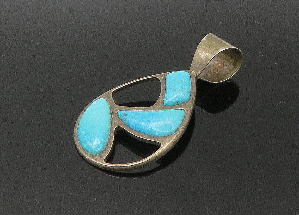 DTR JAY KING 925 Sterling Silver  Vintage Turquoise Cutout Pendant  PT18509
