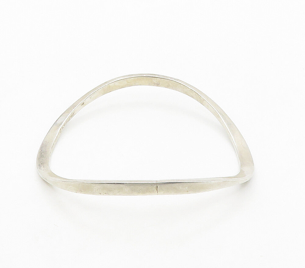 MEXICO 925 Sterling Silver  Vintage Smooth Curved Bangle Bracelet  BT6235