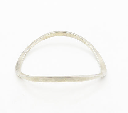 MEXICO 925 Sterling Silver  Vintage Smooth Curved Bangle Bracelet  BT6235