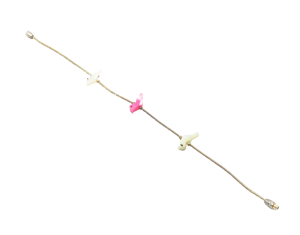 925 Sterling Silver  Cubic Zirconia & Pink Topaz Floral Chain Bracelet  BT5716