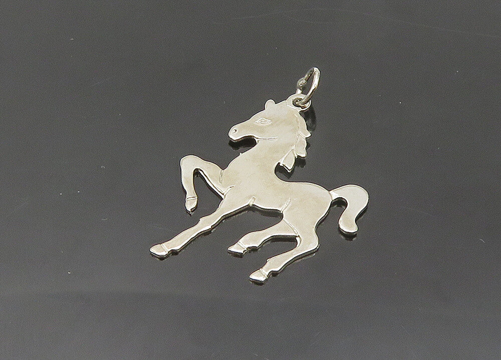 925 Sterling Silver  Vintage Petite Shiny Horse Silhouette Pendant  PT15964
