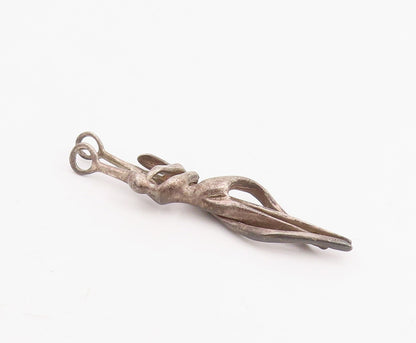 925 Sterling Silver Vintage Pendant Modernist Abstract Dancers Figurine  PT25891
