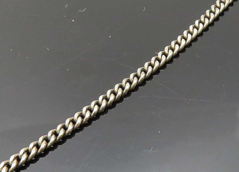 ISRAEL 925 Sterling Silver Vintage Antique Filigree Zion Chain Necklace NE3368