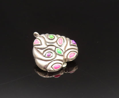 BARSE 925 Silver  Vintage Turquoise & Tourmaline Non Pierced Earrings  EG11933