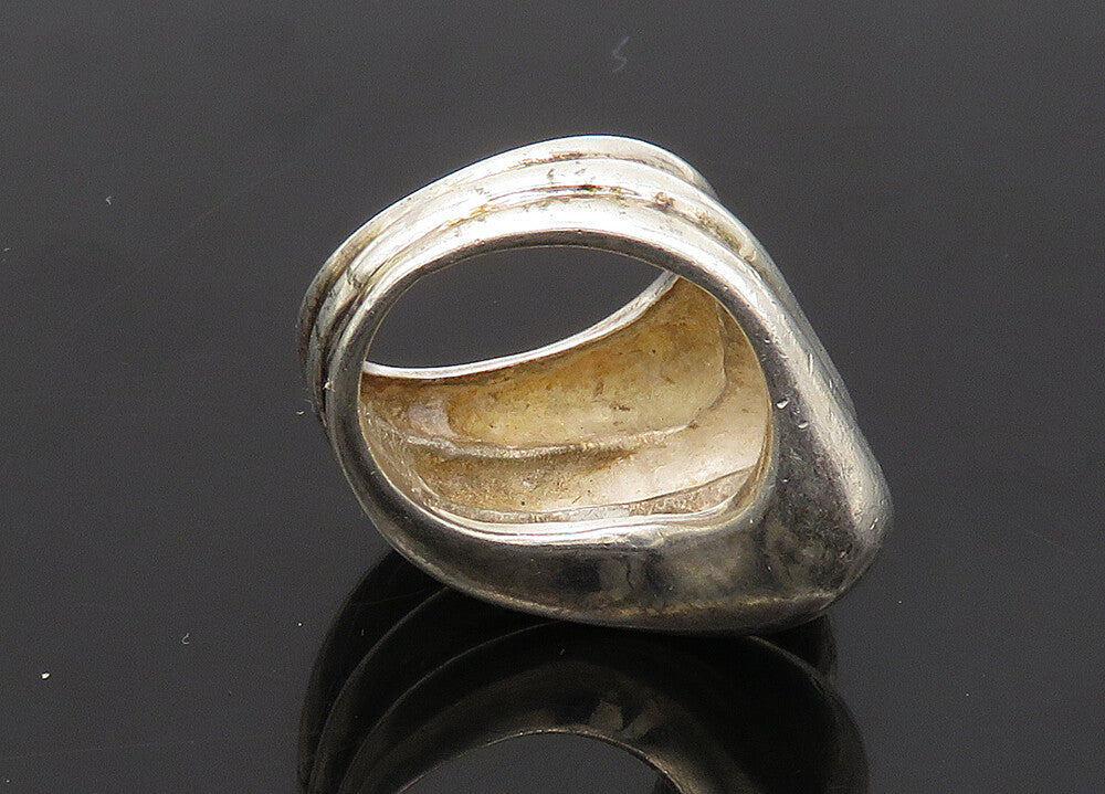 JM 925 Sterling Silver  Vintage Shiny Fluted Dome Band Ring Sz 5  RG21241