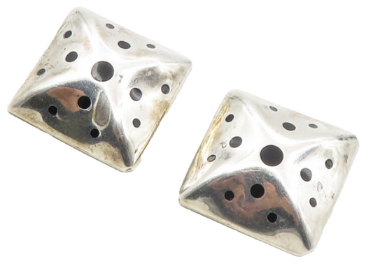 MEXICO 925 Sterling Silver  Vintage Black Onyx Non Pierce Earrings  EG5072