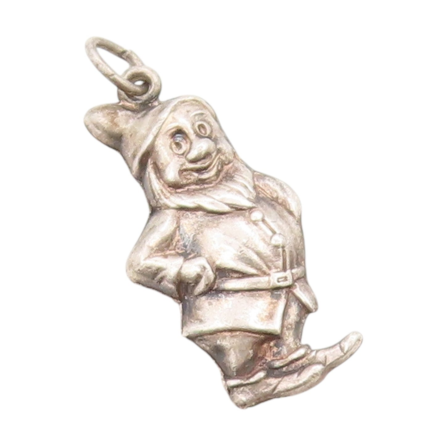 925 Sterling Silver Vintage Pendant 3D Fairy Tale Garden Gnome Charm  PT25127