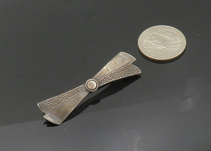 925 Sterling Silver  Vintage Antique Dark Tone Bow Tie Brooch Pin  BP8111