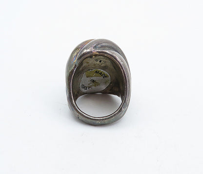 ISRAEL 925 Sterling Silver  Vintage Modernist Fluted Band Ring Sz 5  RG4530