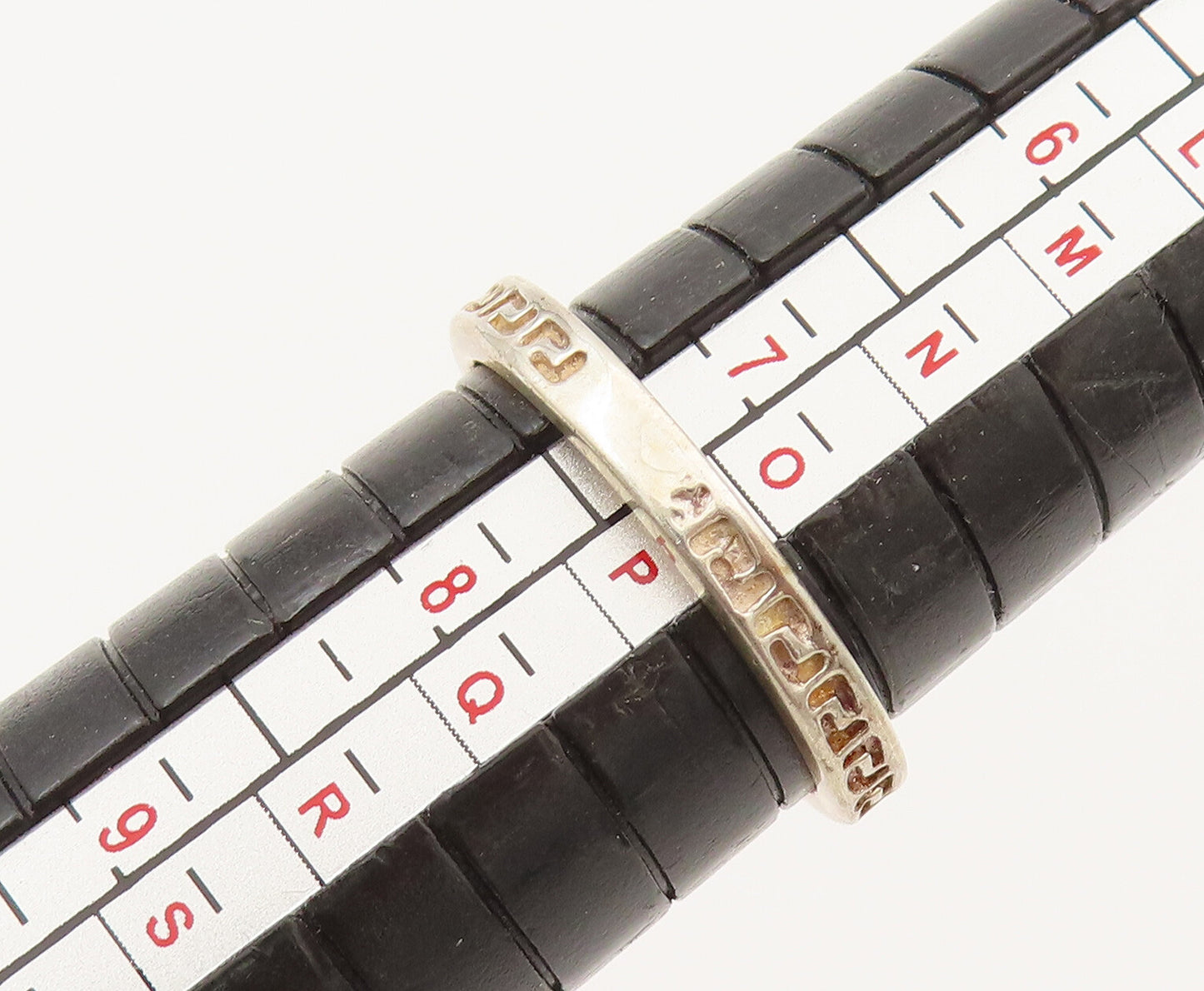 925 Silver  Vintage Rectangle Amethyst Greek Key Shank Ring Sz 7  RG26485