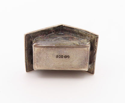 925 Sterling Silver  Vintage Dark Tone Cottage House Motif Pendant  PT18460