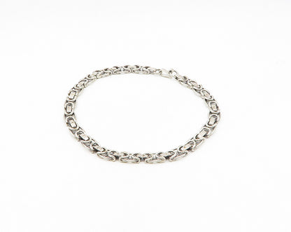 925 Sterling Silver Vintage Smooth Hinge Heavy Link Chain Necklace  NE3034