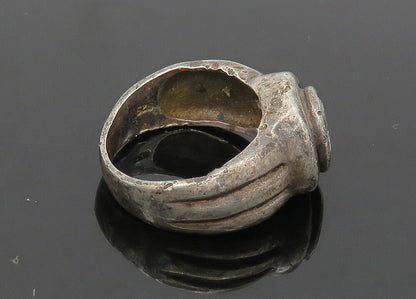 925 Sterling Silver  Vintage Cubic Zirconia Rustic Band Ring Sz 7  RG20789