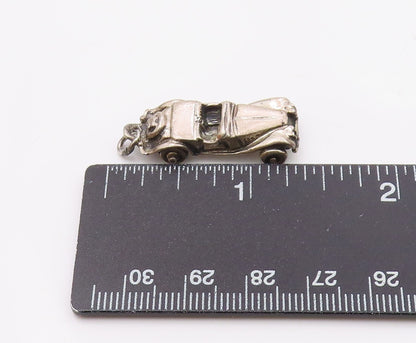 925 Sterling Silver  Vintage Old Fashion Two Seater Car Charm Pendant  PT20347