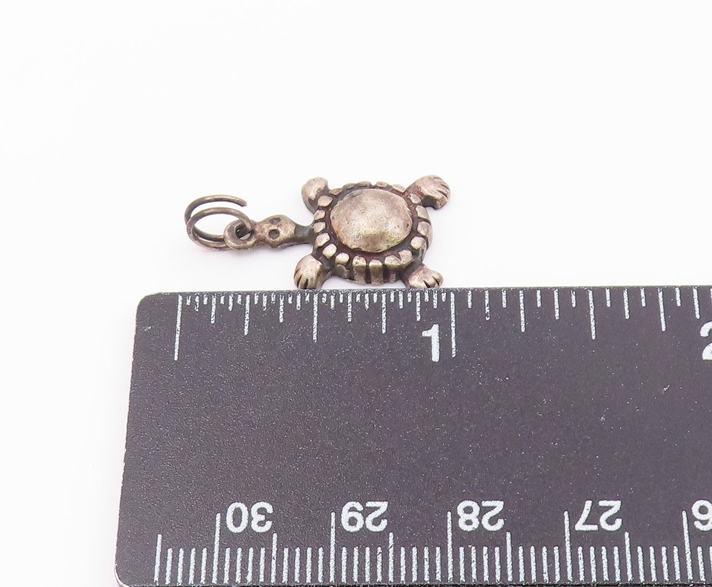 925 Sterling Silver  Vintage Dark Tone Turtle Animal Motif Pendant  PT17871