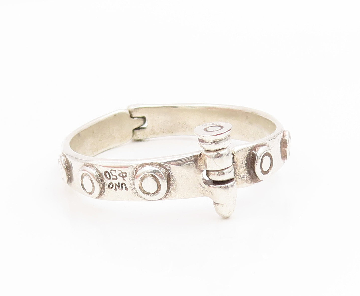 UNO DE 5O 925 Silver Vintage Screw Hinge Nut Bolt Design Bracelet  BT9891