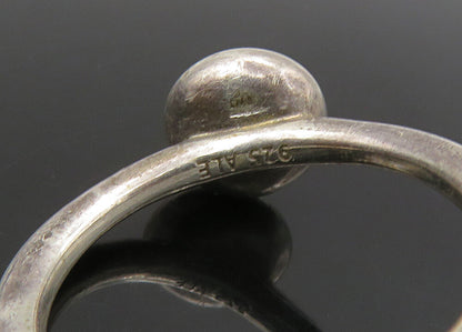 PANDORA 925 Silver   Vintage Cabochon Black Onyx Solitaire Ring Sz 8  RG23041
