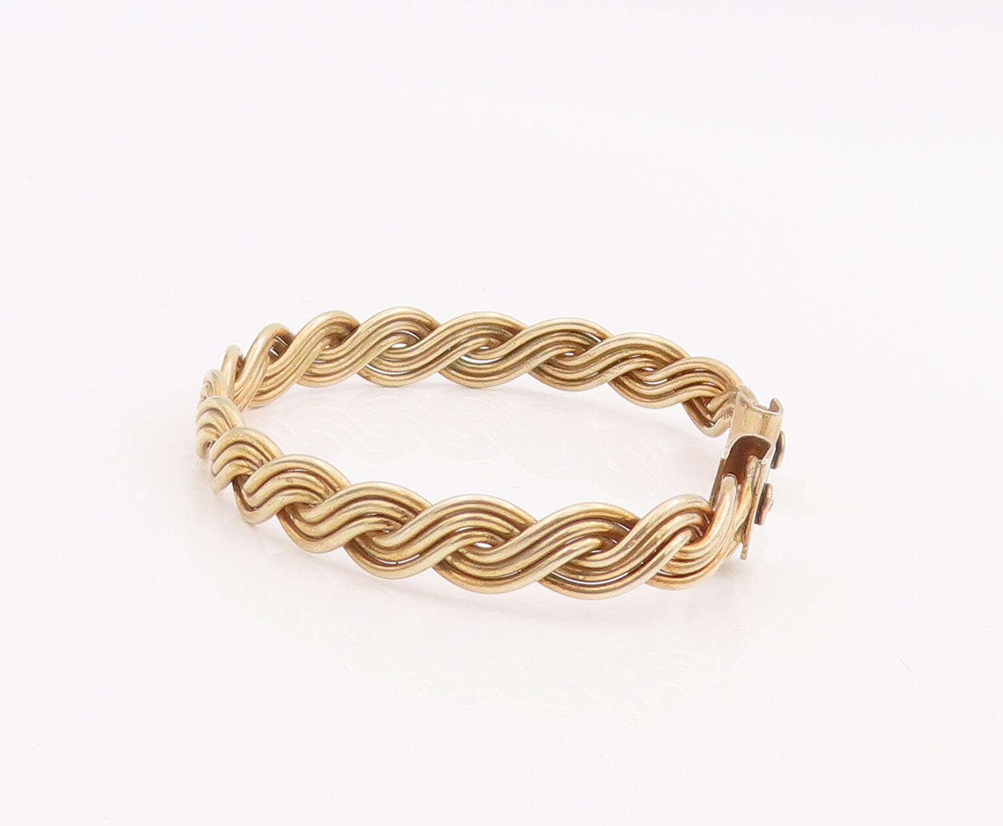 925 Sterling Silver Vintage Bracelet MMA Gold Plated Woven Design Cuff  BT10575