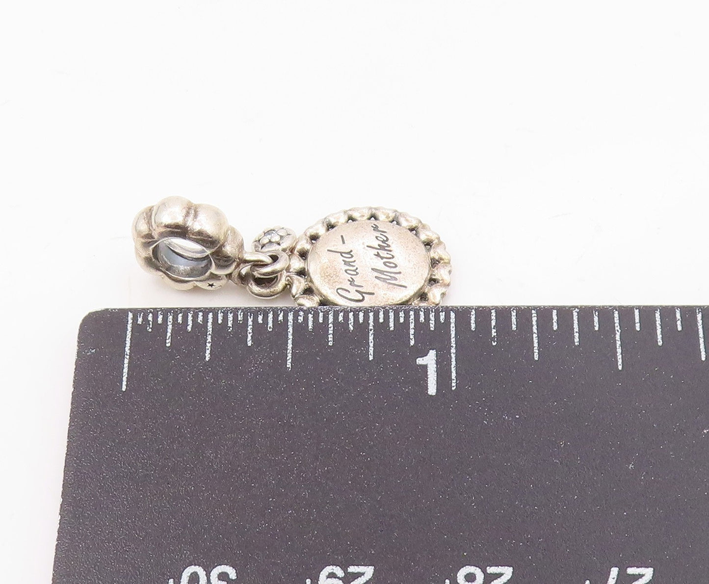 PANDORA 925 Sterling Silver  Vintage Petite Topaz Grandmother Pendant  PT19215