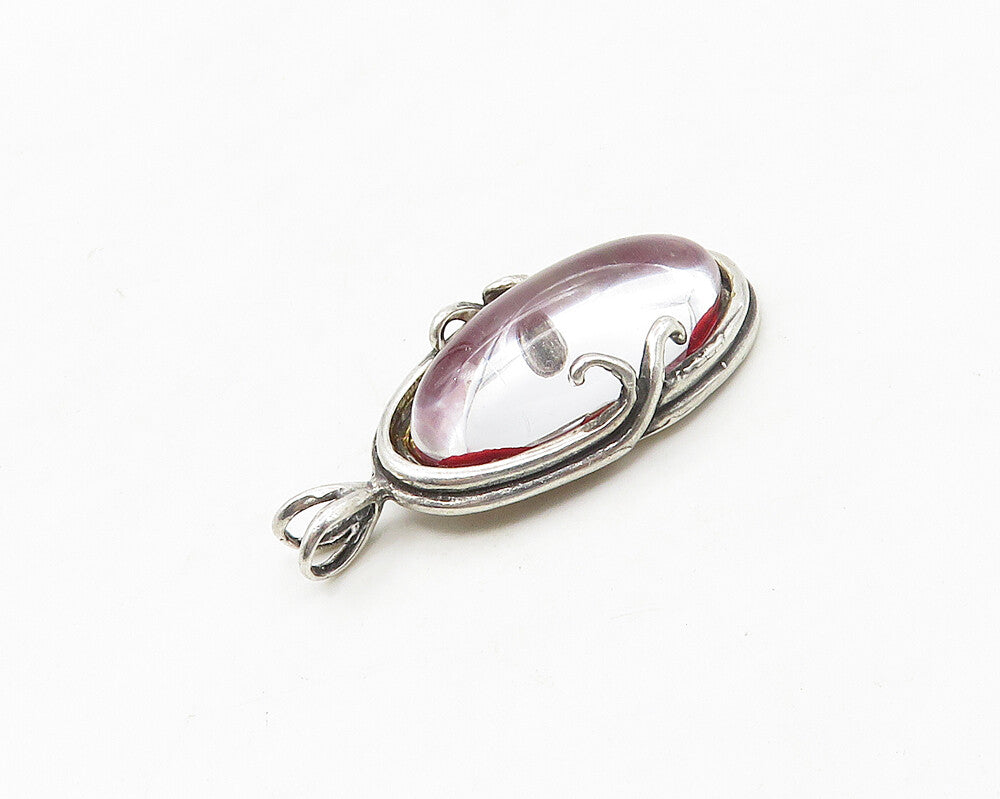 JEZ 925 Sterling Silver  Vintage Enamel Art Swirl Detail Pendant  PT14124
