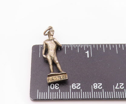 925 Sterling Silver  Vintage Petite Male Statue Dark Tone Pendant  PT18468