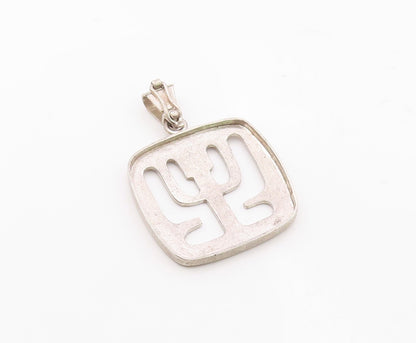 925 Sterling Silver  Vintage Shiny Smooth Cutout Design Drop Pendant  PT17389