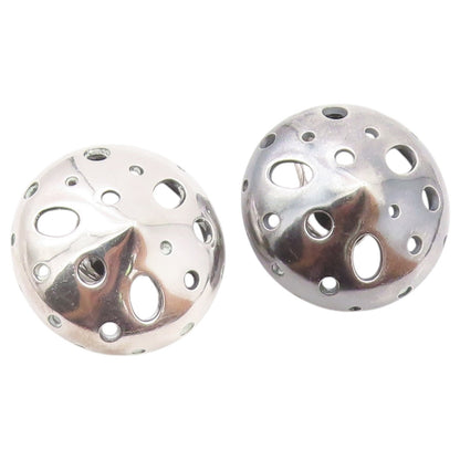 925 Sterling Silver Vintage Earrings PEDRO BOREGAARD Classic Cutout Dome EG14467
