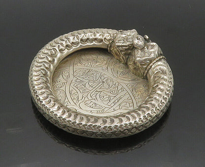 MIDDLE EAST 925 Sterling Silver Vintage Shiny Etched Pattern Trinket Tray TR2516