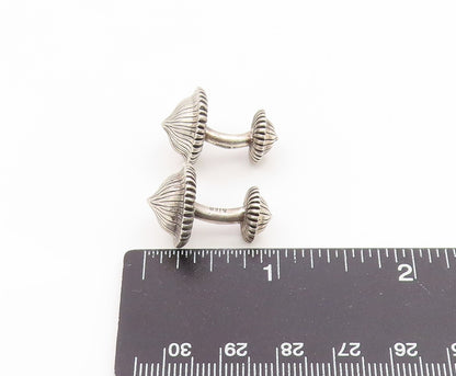 925 Sterling Silver Vintage Cufflinks GISELLE MINOLI Etched Fluted Dome  TR4206