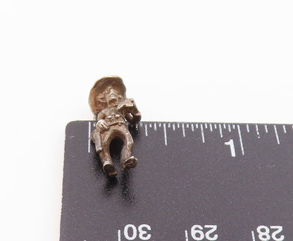 925 Sterling Silver  Vintage Petite Dark Tone Cowboy Person Pendant  PT18544