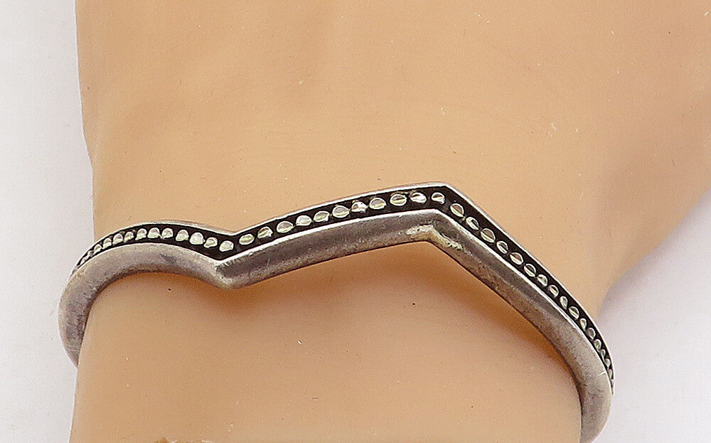 SILVER CLOUD 925 Sterling Silver  Vintage Oxidized Cuff Bracelet  BT2154