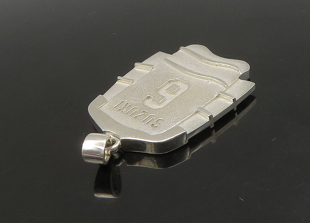 925 Sterling Silver  Vintage Shiny Saginaw Ice Hockey Jersey Pendant  PT18733