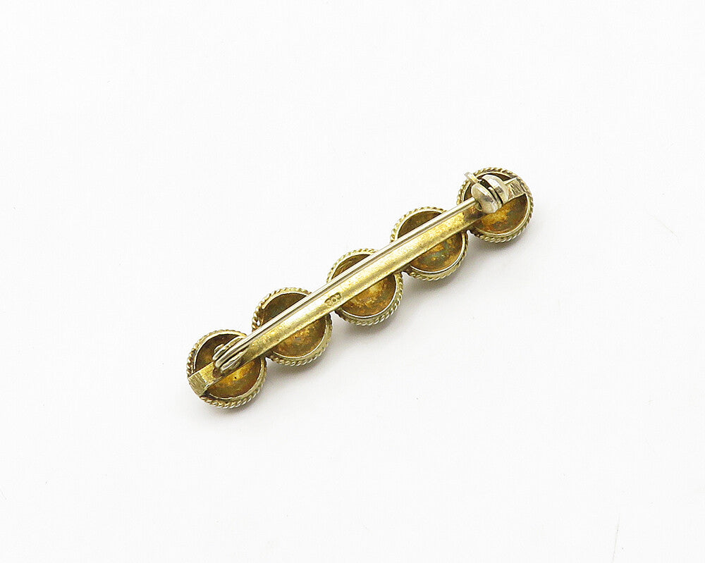 925 Sterling Silver  Vintage Wire Twist Floral Motif Bar Brooch Pin  BP7592
