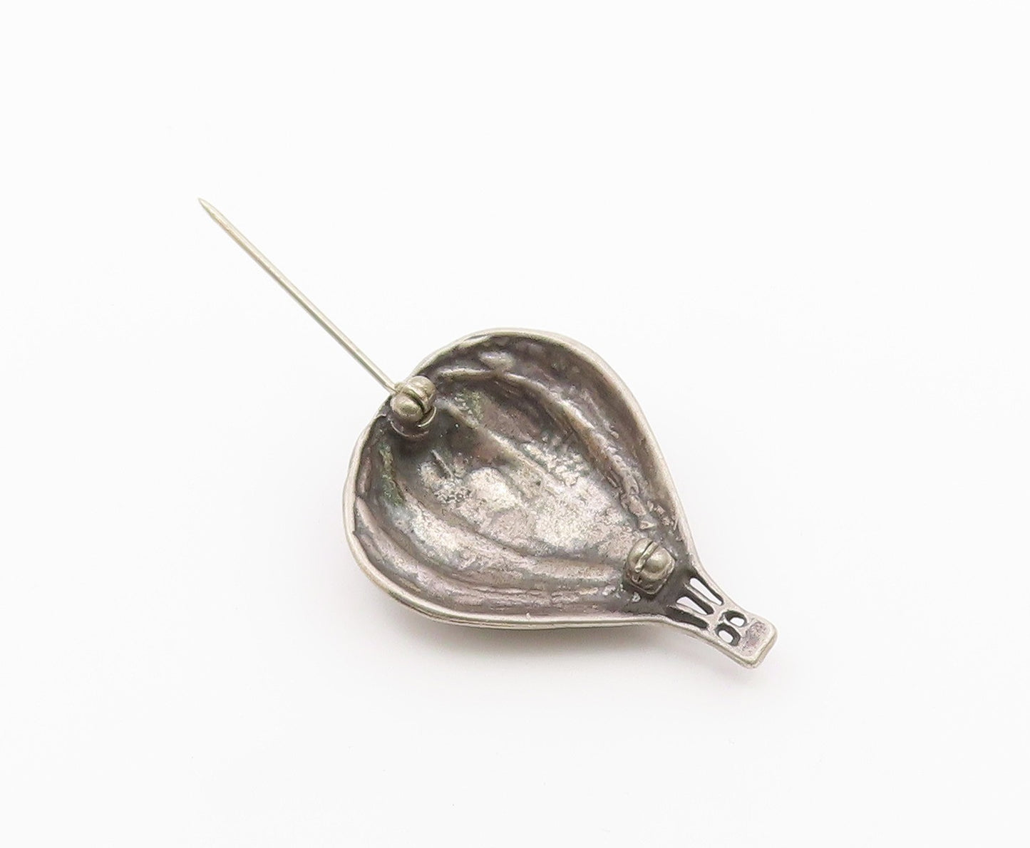 925 Sterling Silver  Vintage Dark Tone Hot Air Balloon Brooch Pin  BP8527