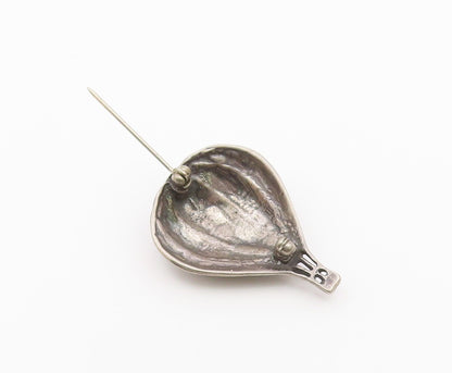 925 Sterling Silver  Vintage Dark Tone Hot Air Balloon Brooch Pin  BP8527