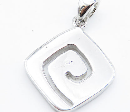 925 Sterling Silver  Inlaid Pink Fire Opal Shiny Spiral Design Pendant  PT6026
