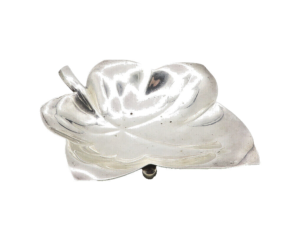 TIFFANY & CO. 925 Silver  Vintage Floral Leaf Jewelry Trinket Dish  TR1787