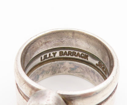 925 Sterling Silver Vintage Ring LILLY BARRACK Raw Amethyst Band Sz 7.5 RG34553