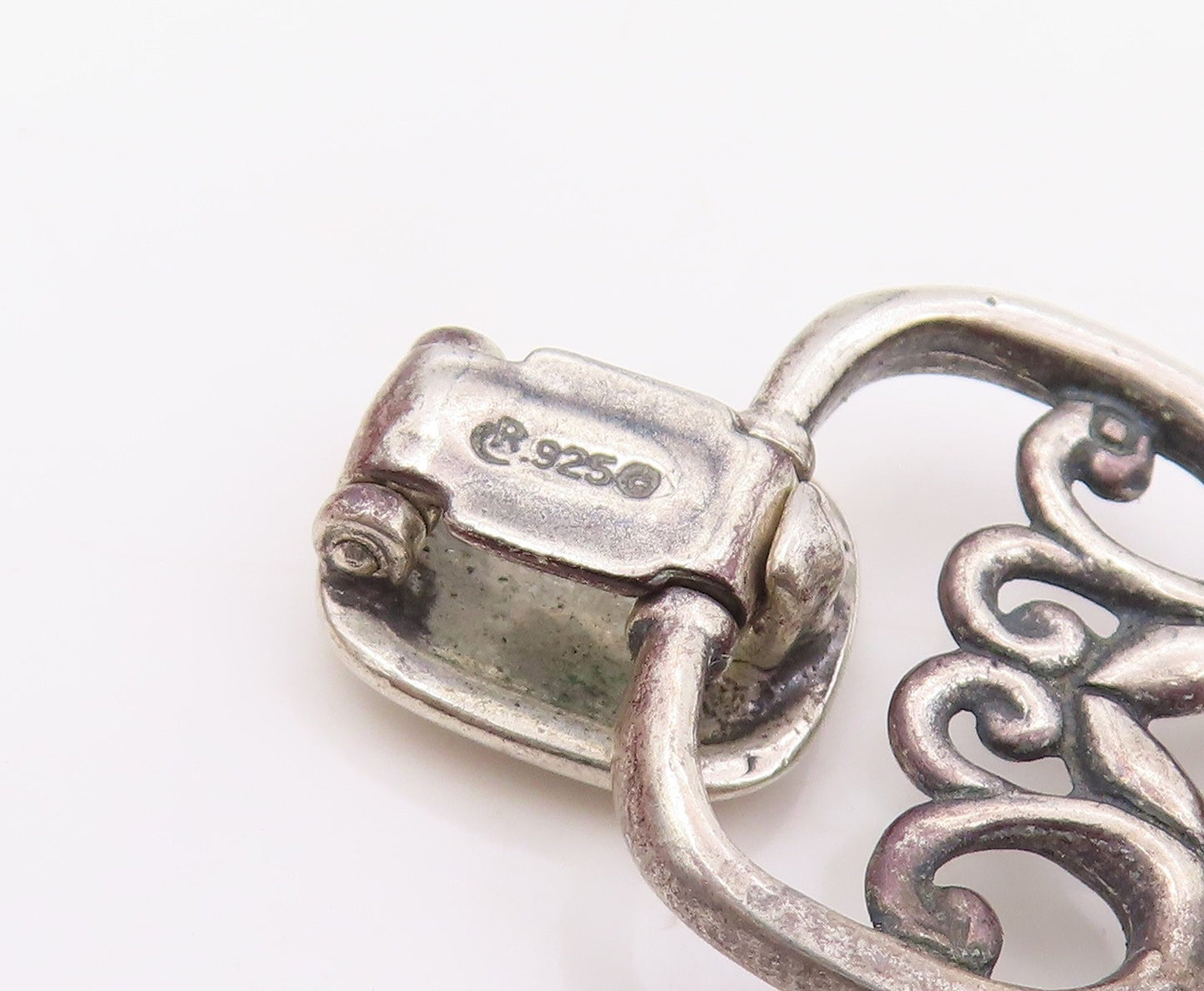 925 Sterling Silver Vintage Bracelet CAROLYN POLLACK Scrollwork Link  BT11865